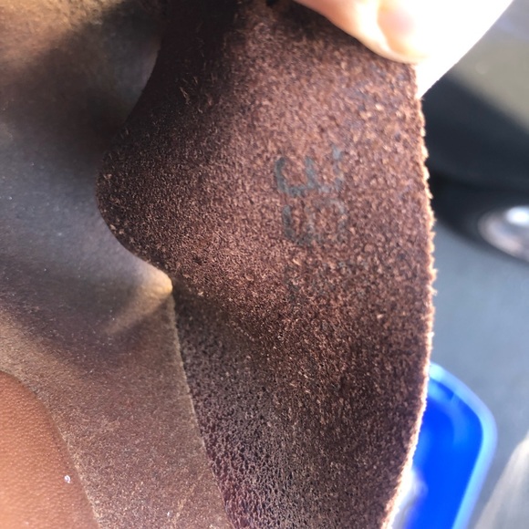 Yokono Women's  Brown Leather Cork Wedge Slip On  Crisscross Sandals Size 39/8.5 - Picture 13 of 14